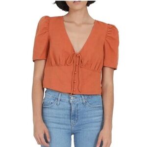Levi's Women's Rust Puff Sleeve Blouse